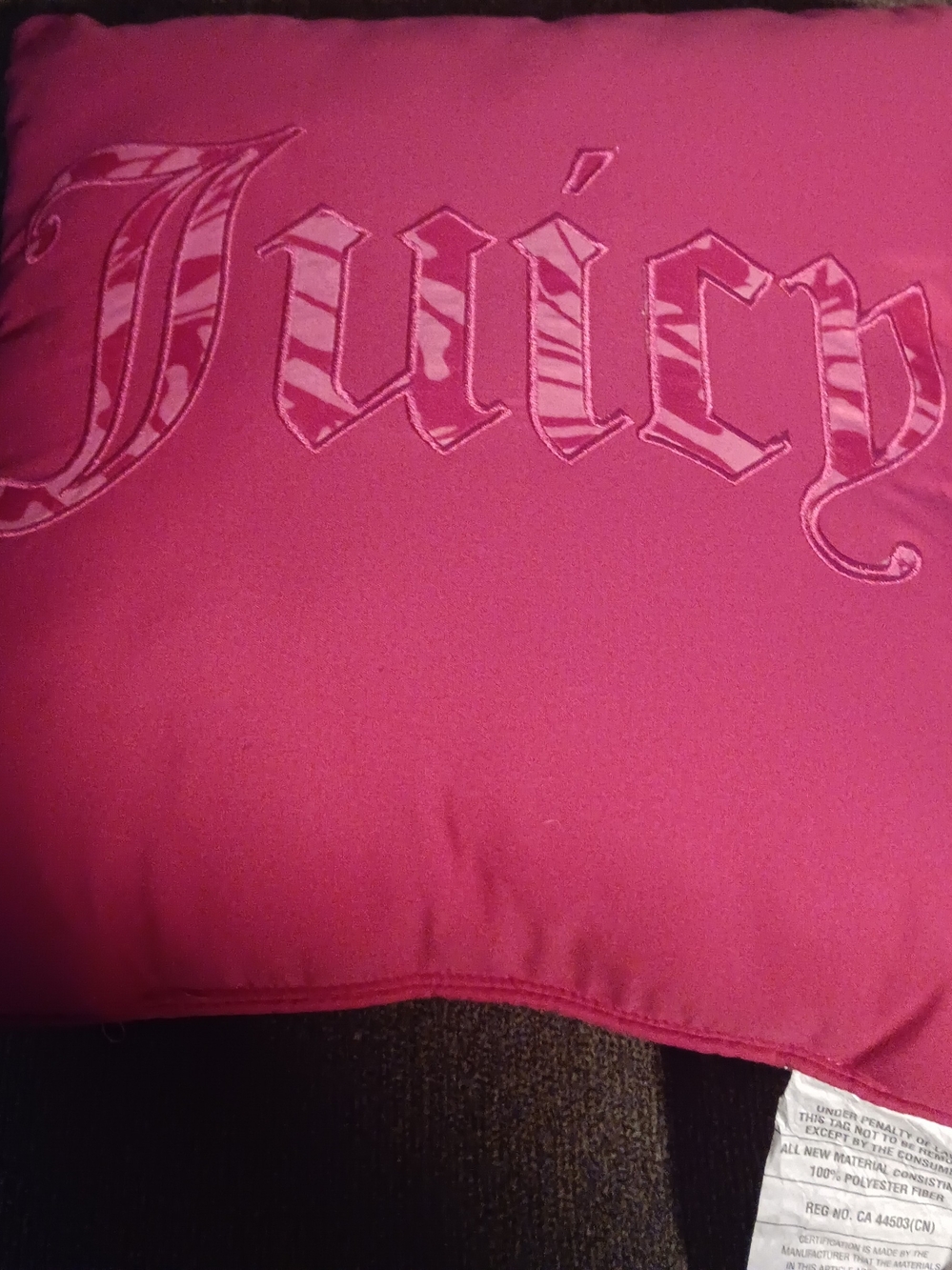 Juicy Couture Pink Logo Pillow